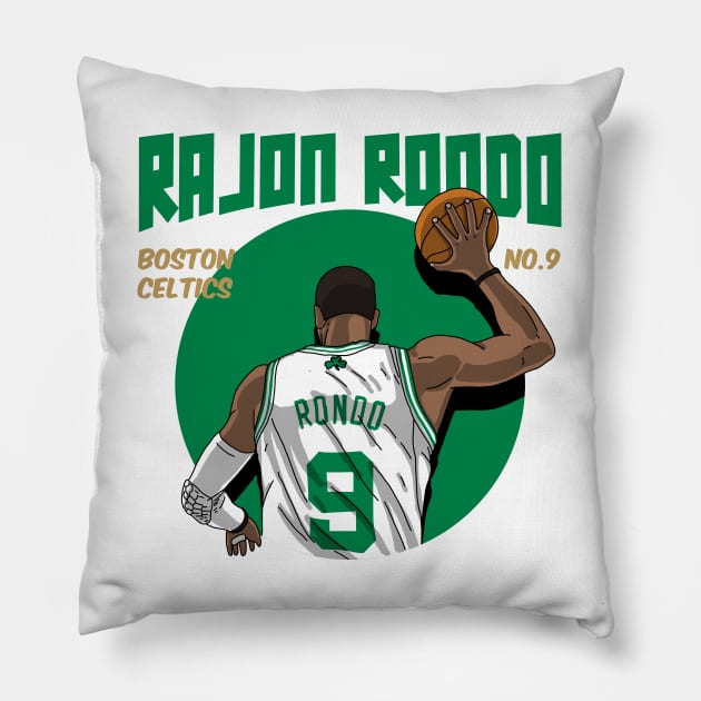 Rajon Rondo Comic Style Art Pillow by Luna Illustration