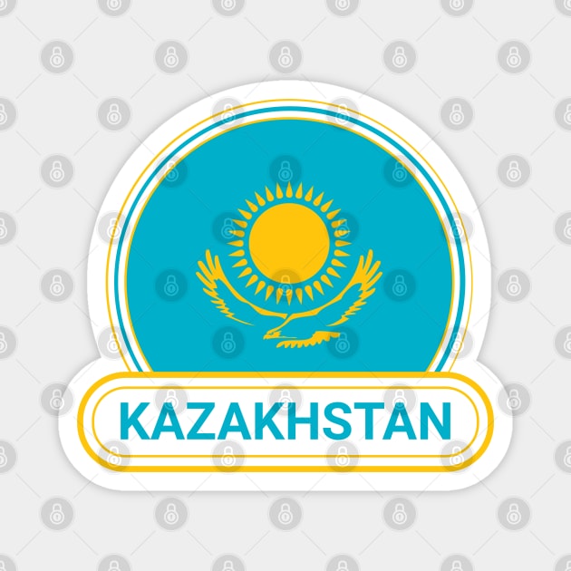 Kazakhstan Country Badge - Kazakhstan Flag Magnet by Yesteeyear