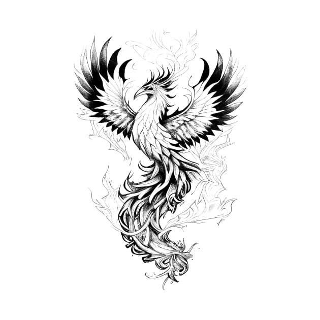 Phoenix Fantasy Wild Animal Illustration Art Tattoo by Cubebox