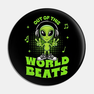 Out of This World Beats: Alien Grooves Design Pin