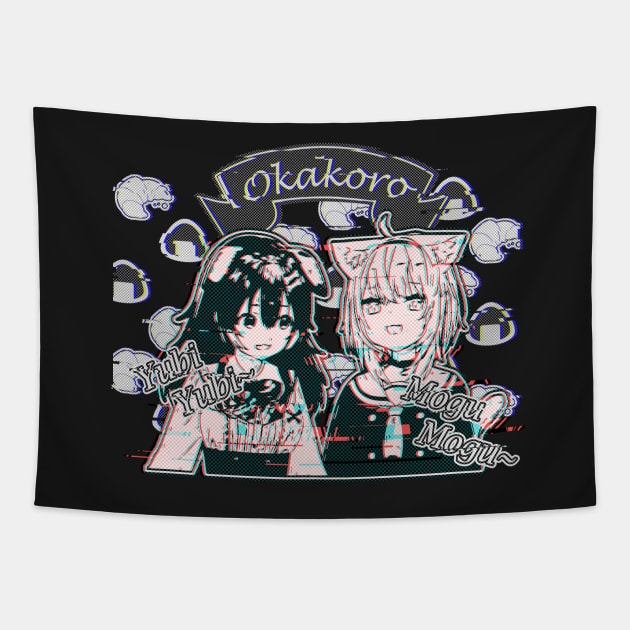 Glitched Okakoro Hololive Tapestry by TonaPlancarte