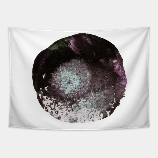 Simple abstract background with bubble, confetti. Watercolor spot, dot (circle) isolated on white. Perfect for greeting card, postcard, poster, logo, textile, fabric, packaging, wrapping paper. Tapestry by Olesya Pugach