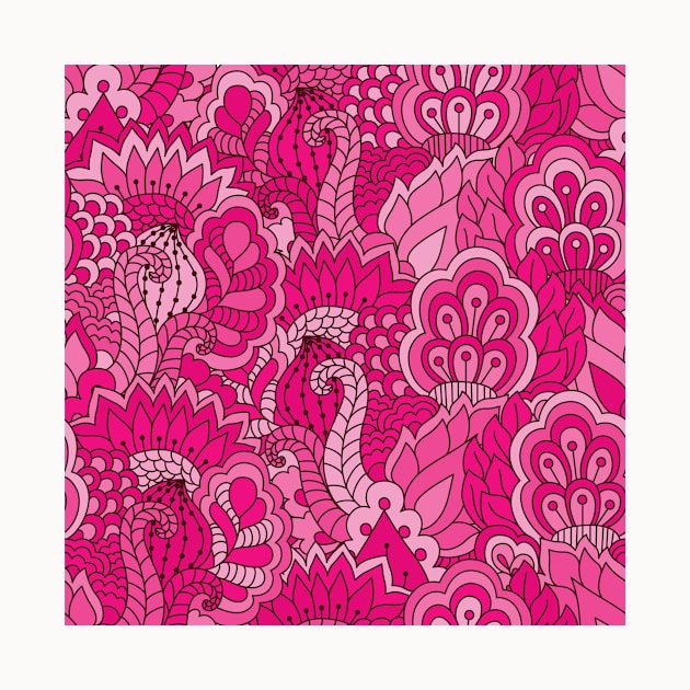 Abstract Floral Neck Gator Hot Pink Floral Abstract by DANPUBLIC