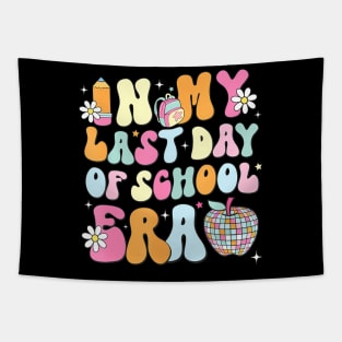 In My Last Day Of School Era Retro Teacher Kids Graduation Tapestry