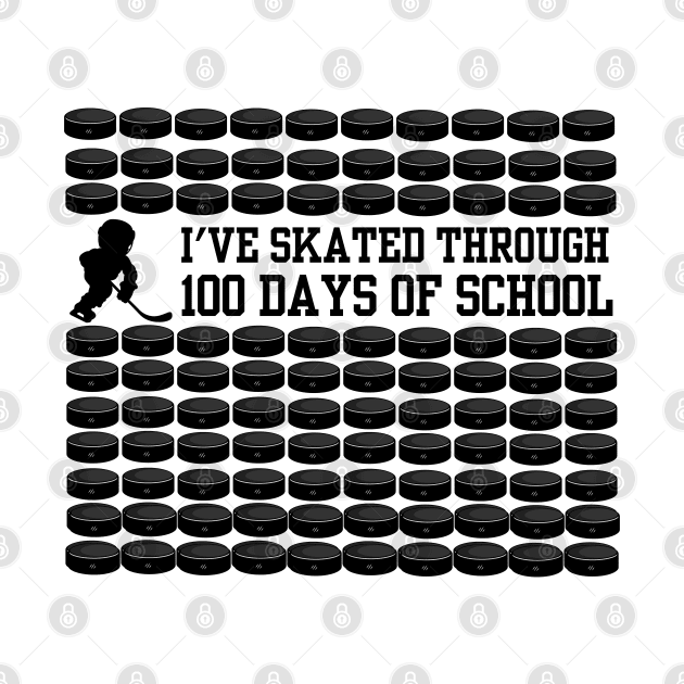 100 Days Of School Ice Hockey I've Skated Through 100 Days Of School Hockey Player Skating Game Boys Girls Kids by weirdboy