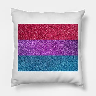 Bisexual Glitter Flag Pillow