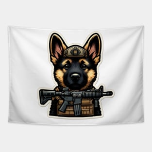 Tactical German Shepard Puppy Sticker Tapestry