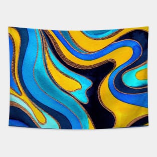 Blue Psychedelic Marble Tapestry