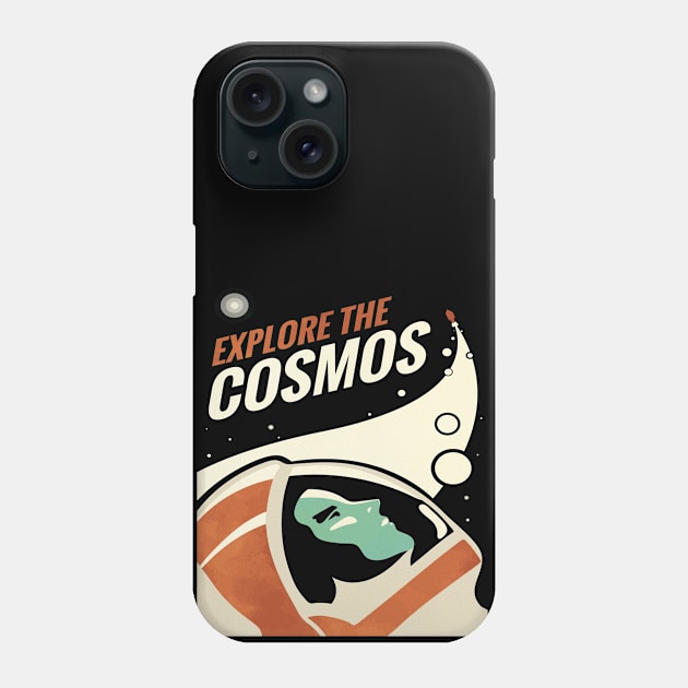 Explorer Explore Cosmos Outer Space Astronaut Rocketship Phone Case by Sassee Designs