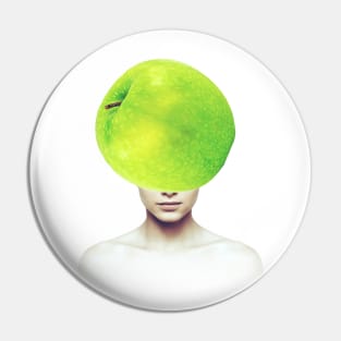 Apple head portrait Pin