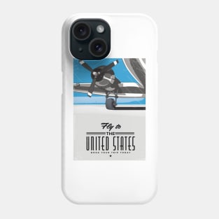 Fly to the United States Travel poster Phone Case