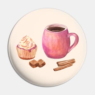 Cupcake and coffee Pin