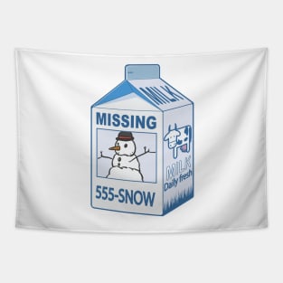 Missing snow man on milk carton for kids Tapestry