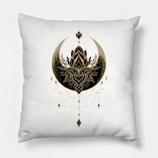 Stunning gold black moon Pillow