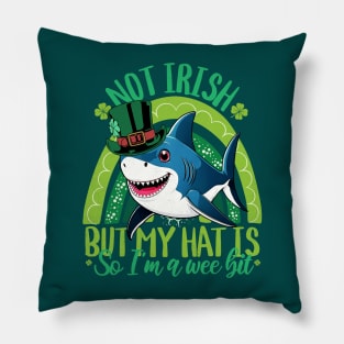 Not Irish But My Hat Is - Funny Shark St. Patrick's Day Pillow