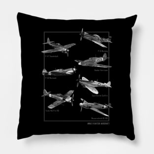 WW2 Fighter Aircraft Warbirds Pillow