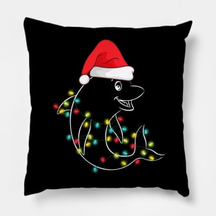 Funny Christmas Dolphin Santa hat Xmas Pajama Boys Kids Girls Pillow