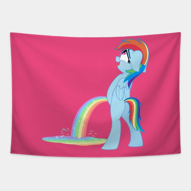 Rainbow Splash Pee Parody Tapestry by ThisOnAShirt