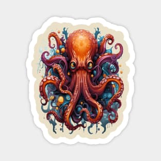 Ink Mastermind: Colorful Octopus Magnet