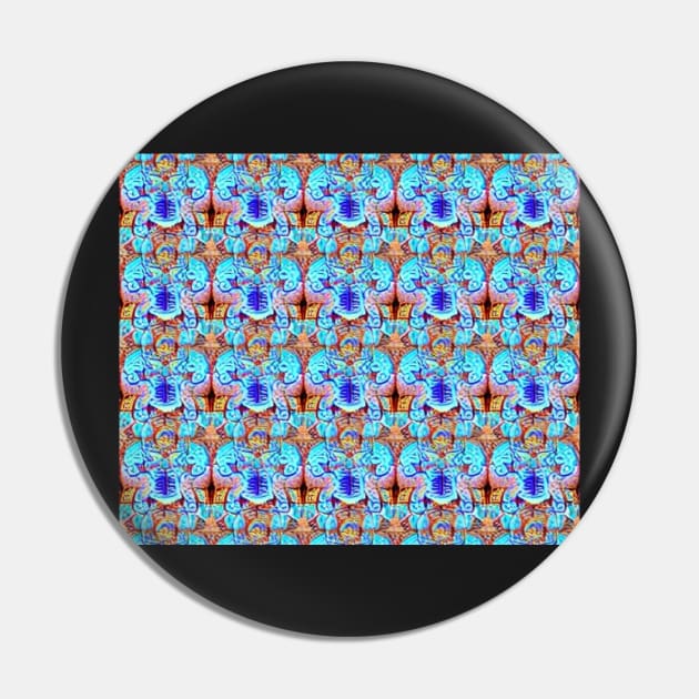 Cyan Aesthetic - Sky Blue Angels Abstract Pattern Pin by BubbleMench