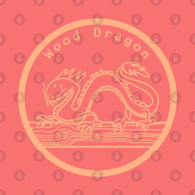 Wood Dragon Year of the Dragon Peach Fuzz Line by ellenhenryart