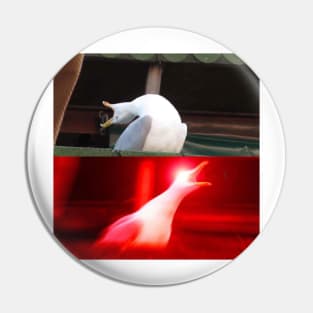 Inhaling Seagull Meme Pin