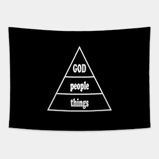 God People Things (white letters) Tapestry