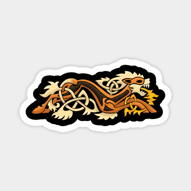 Celtic Fire Dog Magnet by WildHusky