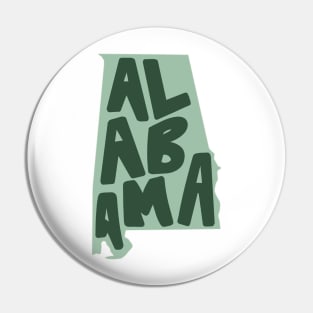 Alabama Doodle Letters Map Outline- green Pin