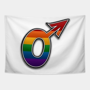 Halftone Gay Pride Male Gender Symbol Tapestry