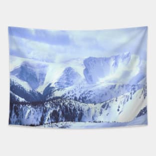 Blue Snow Mountain Range Tapestry