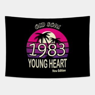 1983 Birthday Gift Old Soul Young Heart Tapestry