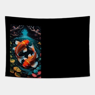 Two Koi Fish | T Shirt Design Tapestry