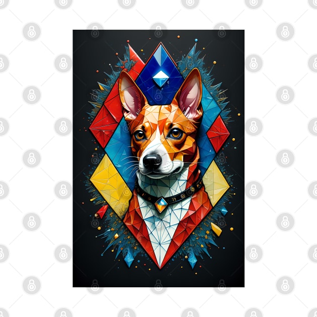 Basenji Close-Up in Triple Primary Colors by AlexBRD