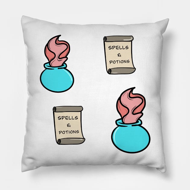 Spells and Potions Pillow by SugarSaltSpice