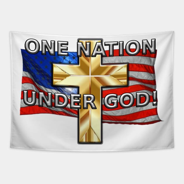 One Nation Under God Tapestry by Politics and Puppies