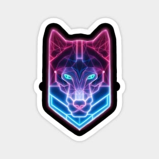 Neon wolf Magnet