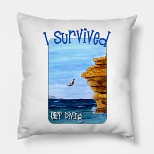 I Survived Cliff Diving Pillow