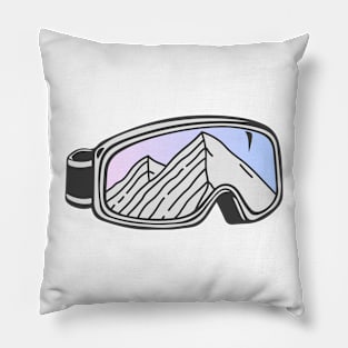 Sunset Mountain Ski Goggles Pillow