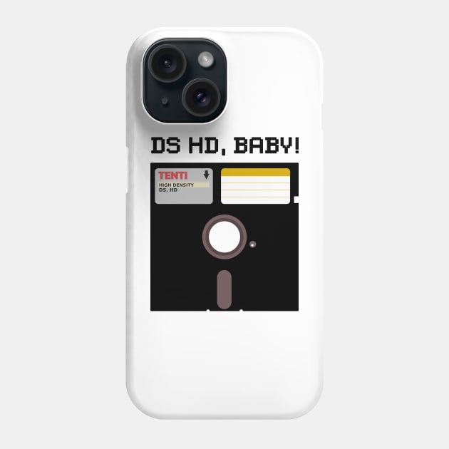 DS HD, BABY! - Floppy is forever (black) Phone Case by tentihandmade