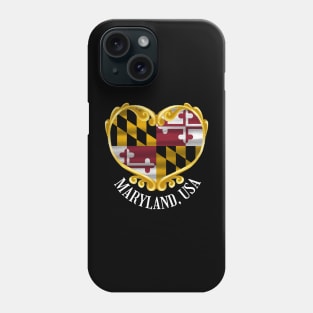 MARYLAND LUV GOLDEN HEART DESIGN Phone Case