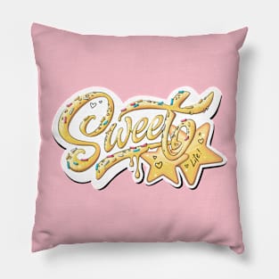 sweet life (yellow text) Pillow