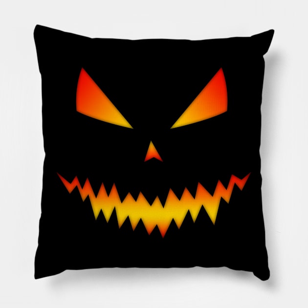 Halloween pumpkin Jack OLantern cool scary evil orange yellow face Pillow by PLdesign