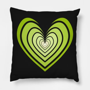 Rosy Heart (Lime Green) Pillow