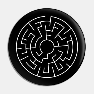 Complicated Circular Labyrinth Maze Vector Pin