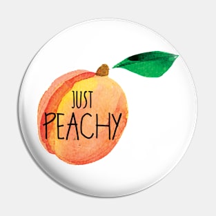 Peachy Just Peachy Peach Laptop Fruit Florida Georgia Water Bottle Pin