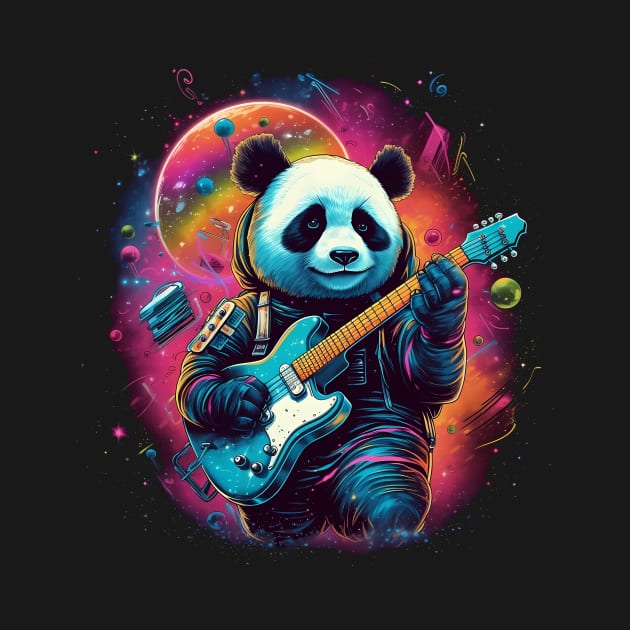 Cosmic Rhythms: The Astronaut Panda Guitarist by TeeTopiaNovelty