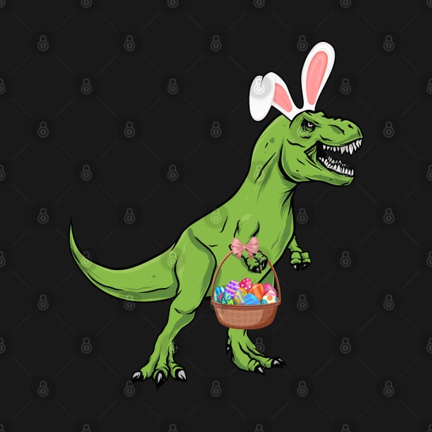 Easter Dinosaur Trex Dino With Eggs T-Rex Bunny Ears Easter by Msafi