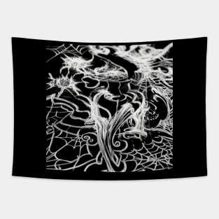 spider web artwork Tapestry