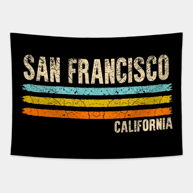 San Francisco California Retro Tapestry by Mila46